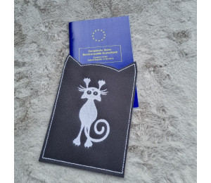 Stickserie ITH - Impfpasshülle Katzenkopf Ohren - 11 Motive Katze in 4 Varianten inkl. Blanko